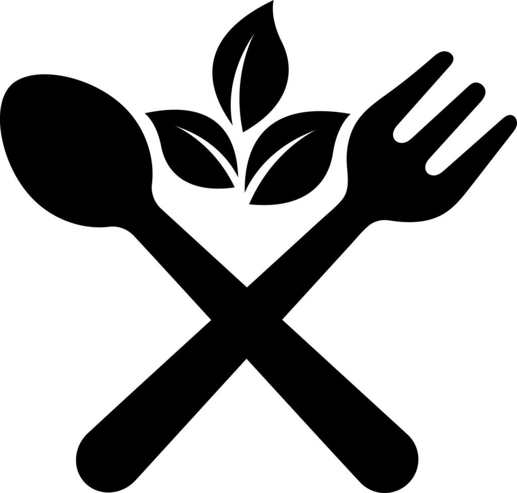 Spoon or fork icon in black colo vector