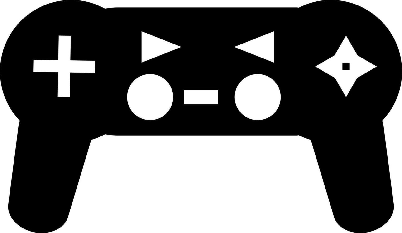 Black and white game controller in flat style. vector