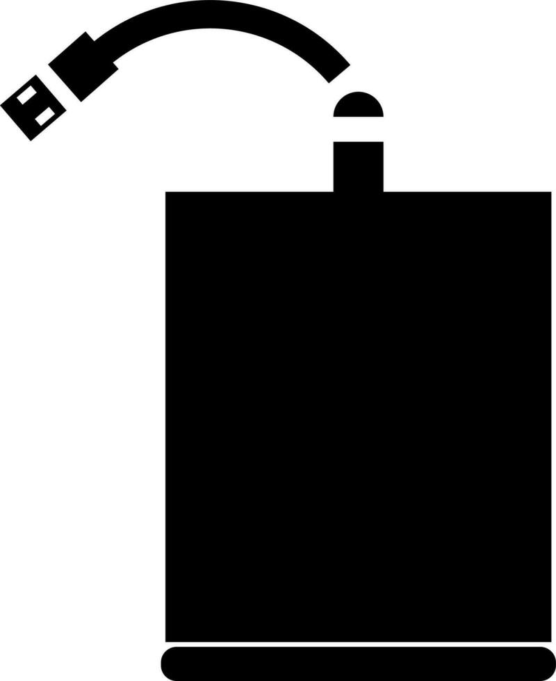 Black hard drive in flat style. vector