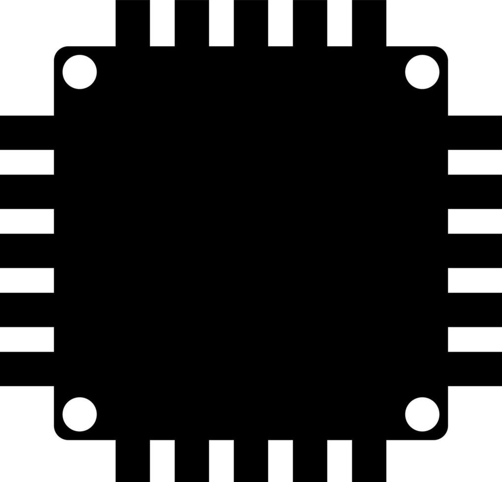 Illustration of a processor chip in Black and White color. vector