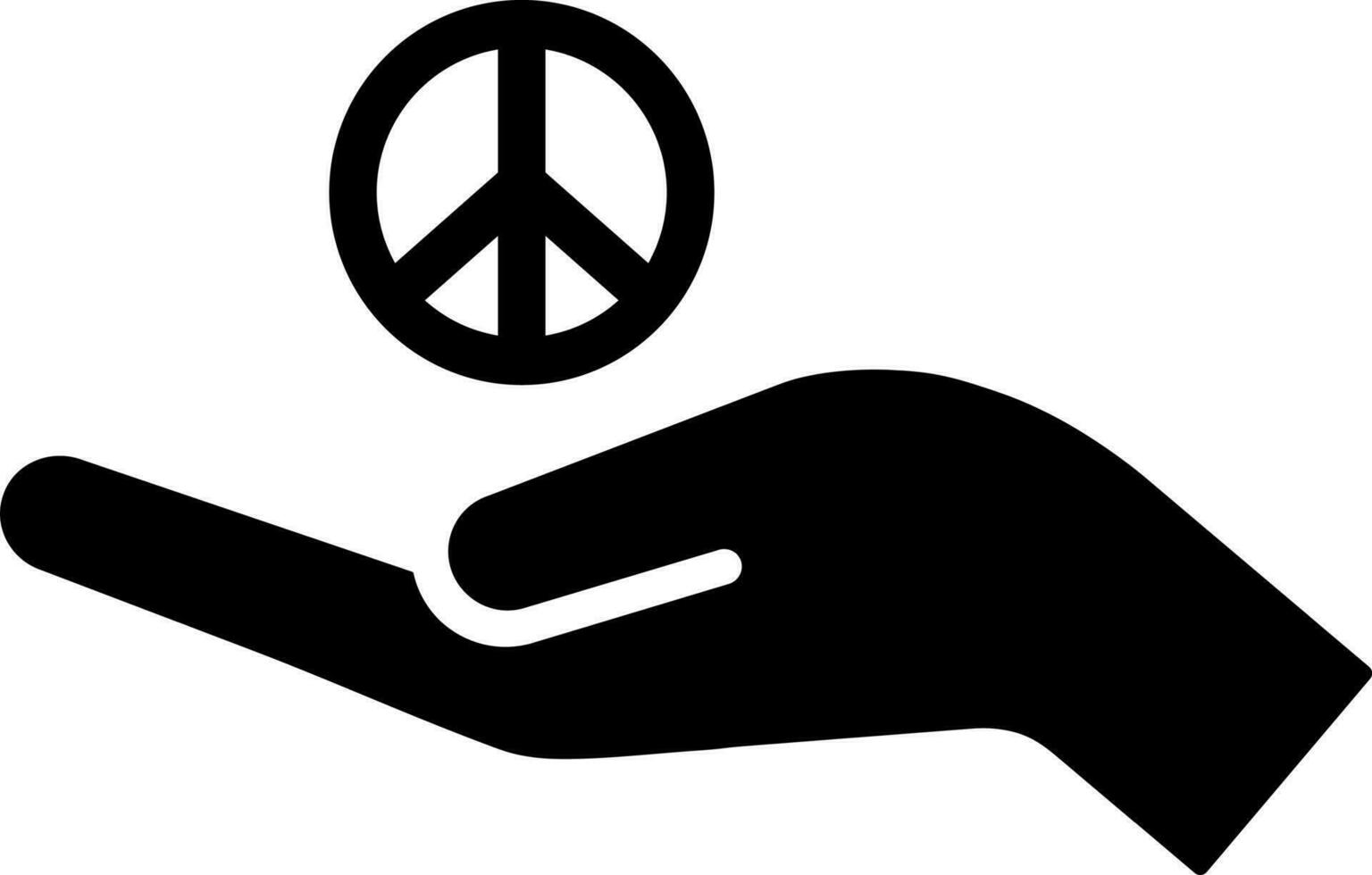 Human hand with peace glyph sign or symbol. vector