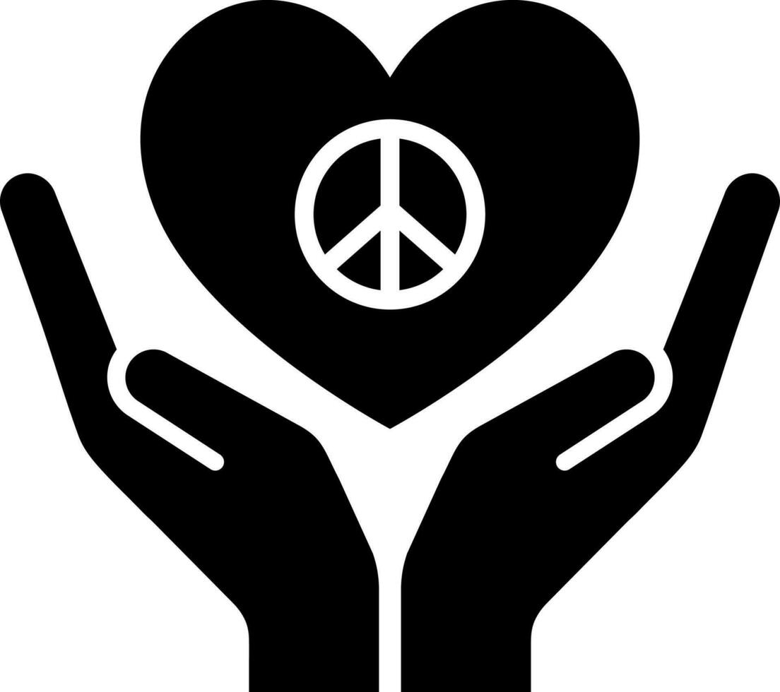 Human heart peaceful icon in flat style. vector