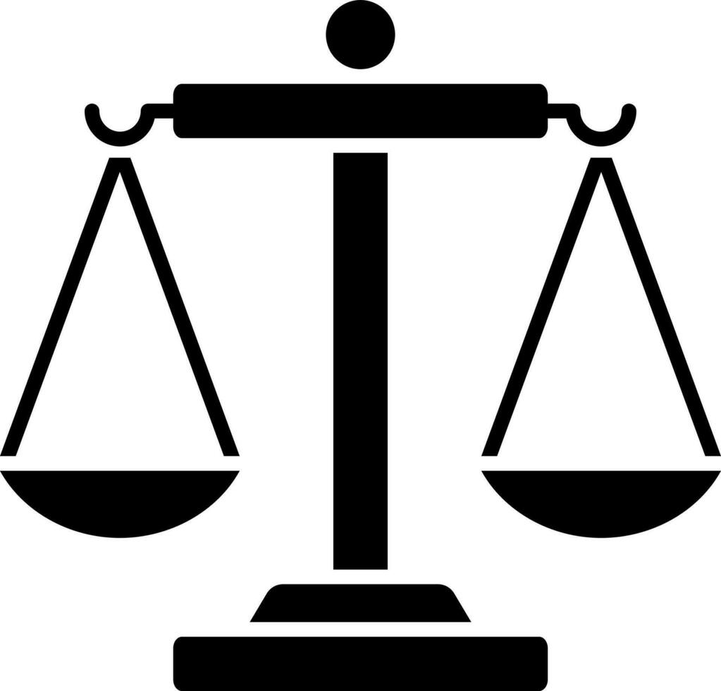 Equality or balance scale icon in Black and White color. vector