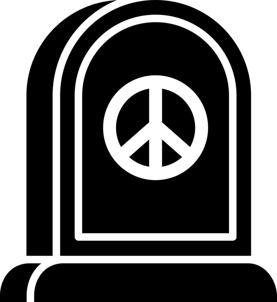 Black and White illustration of peace gravestone icon. vector