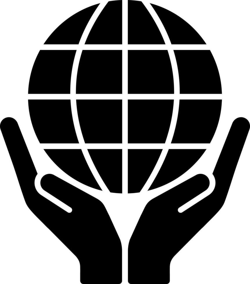 World care or save earth glyph icon. vector