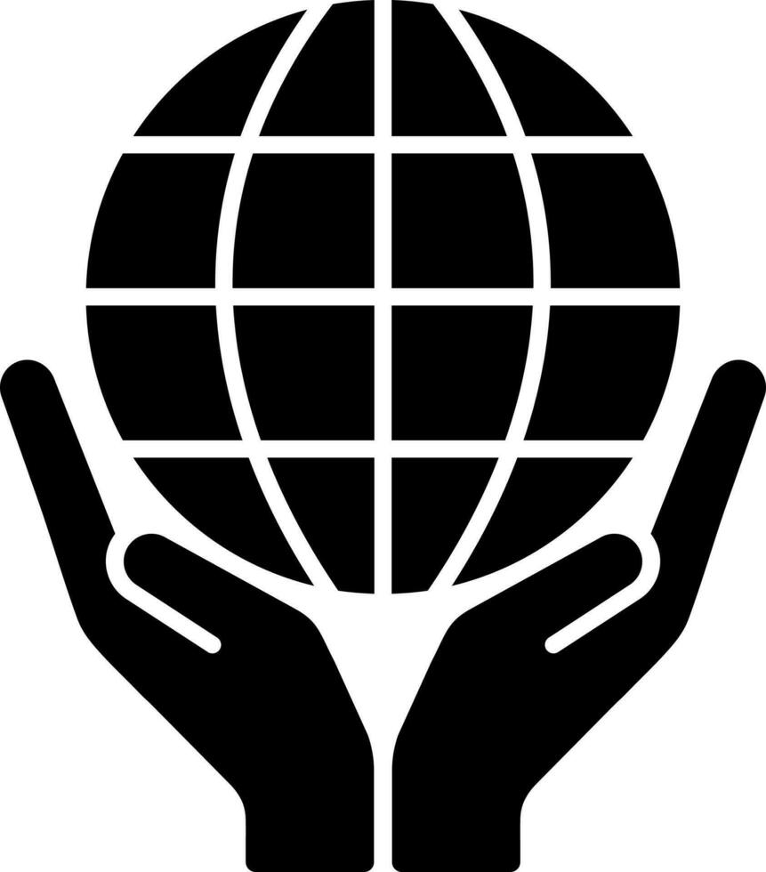 World care or save earth glyph icon. vector