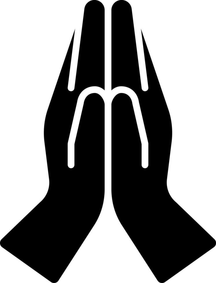 Namaste or welcome icon in black color. vector
