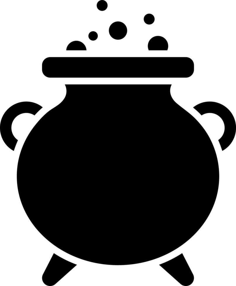 Cauldron glyph icon in flat style. vector