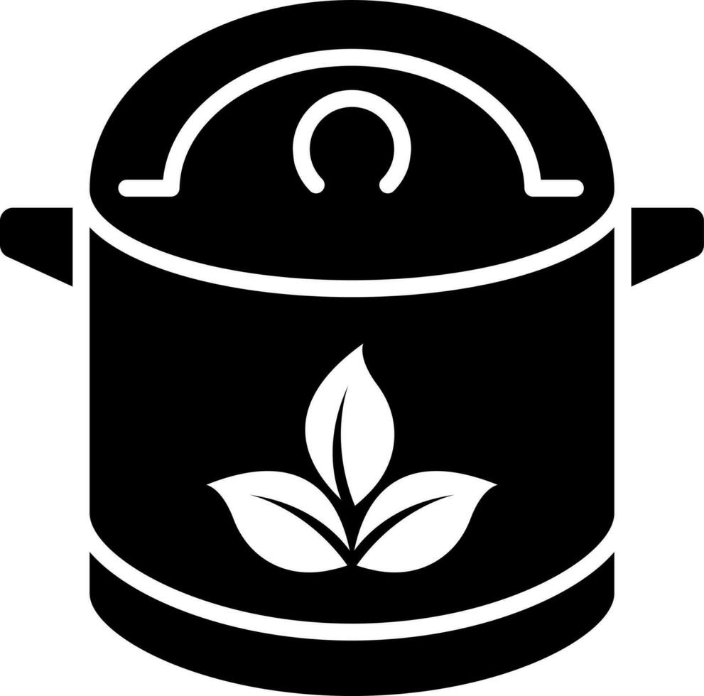 Pressure cooker glyph icon. vector