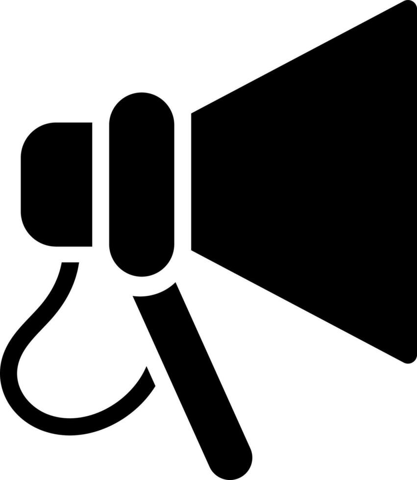 Illustration of megaphone glyph icon. vector