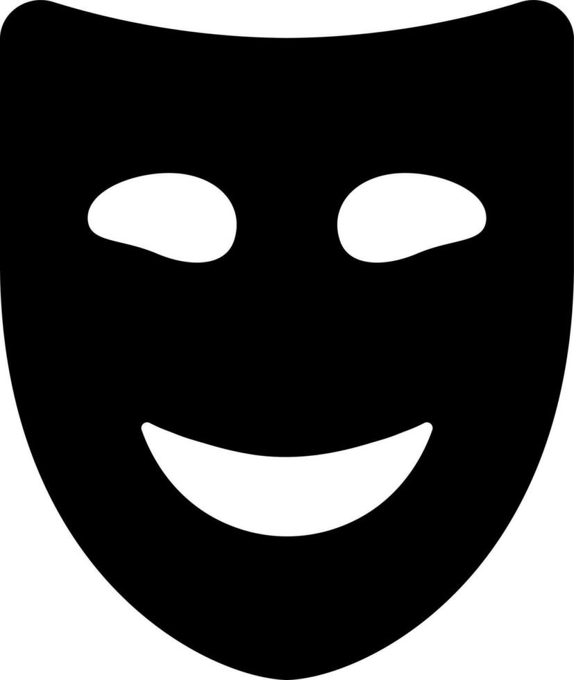 Illustration of happy face mask glyph icon. vector