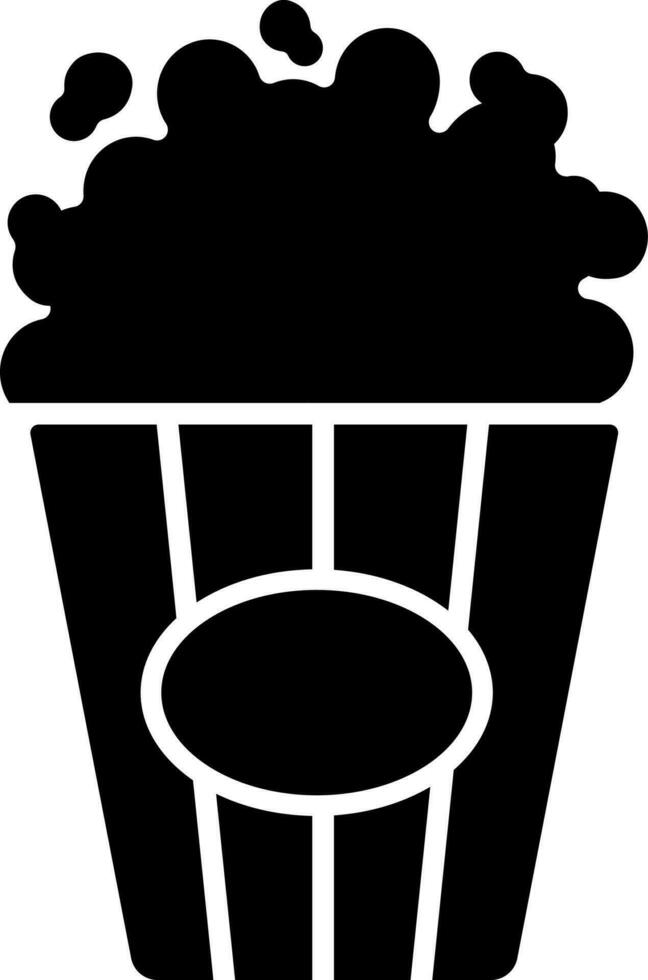 Illustration of popcorn glyph icon. vector