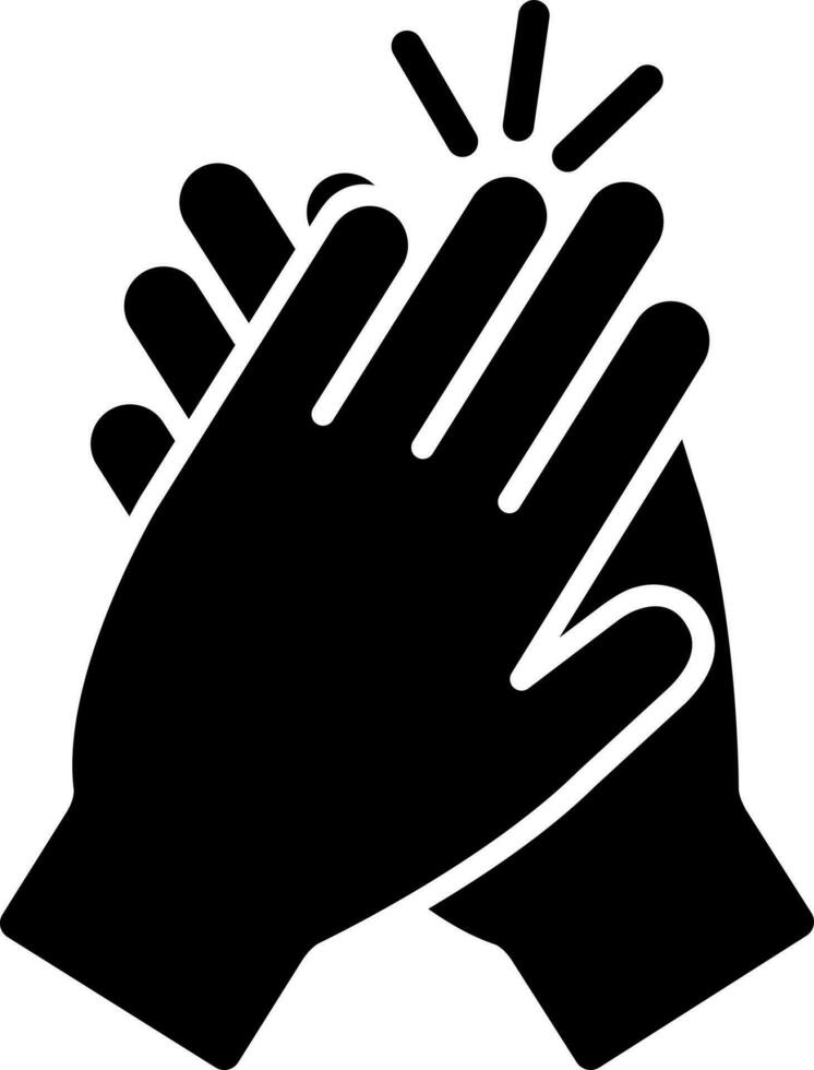 Clapping hands glyph icon in flat style. vector