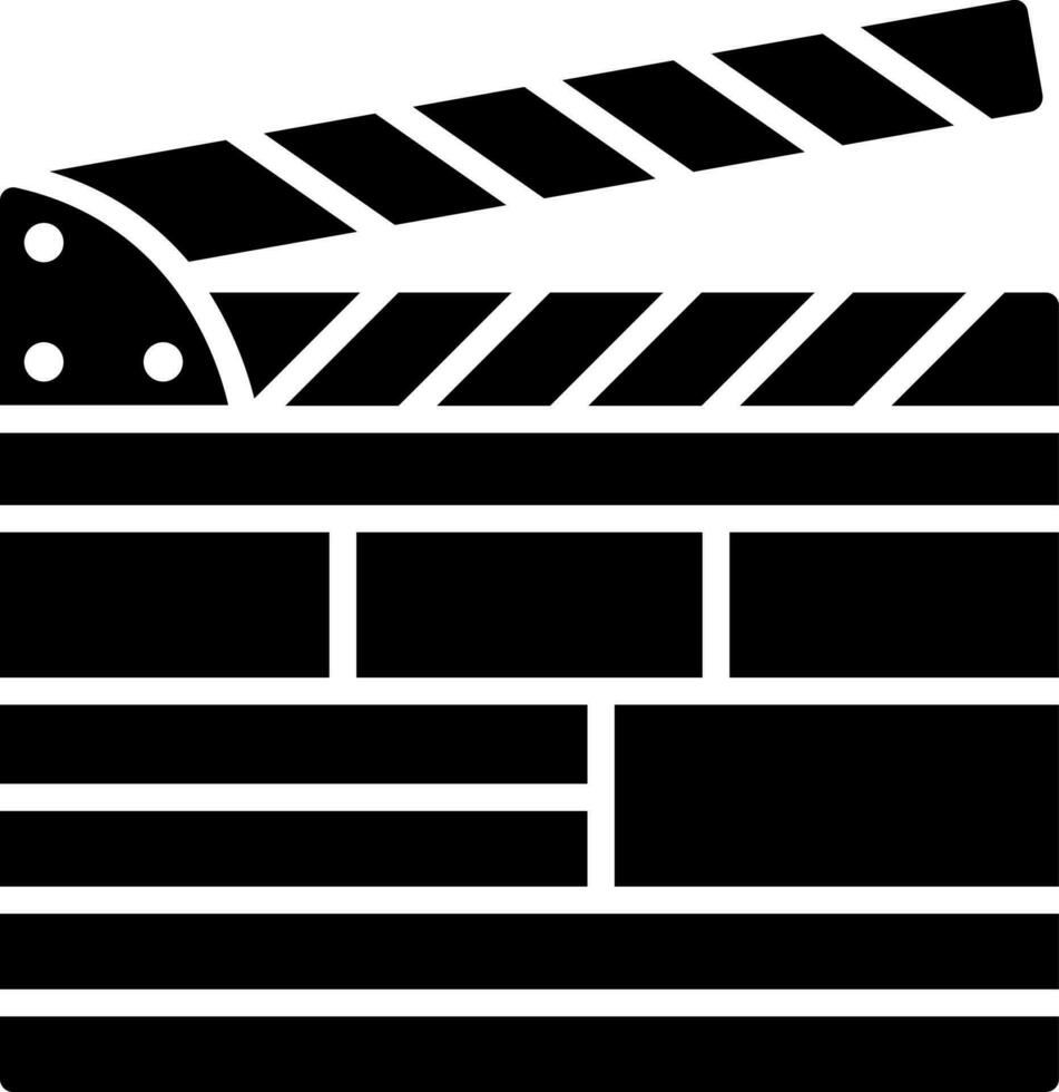 Clapper icon in Black and White color. vector