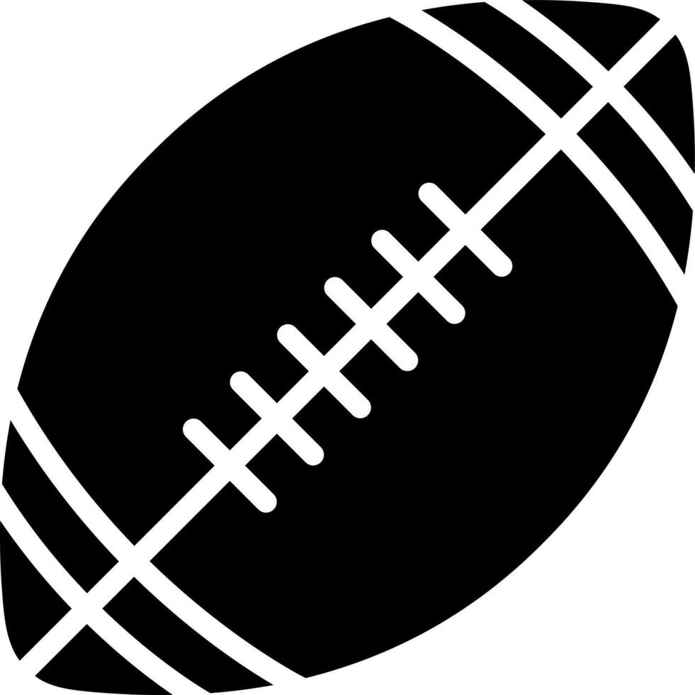 rugby pelota icono en negro y blanco color. vector