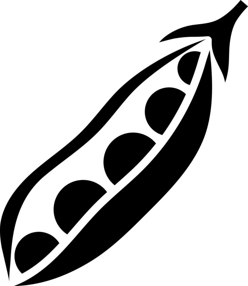 Black and White illustration of pea icon. vector