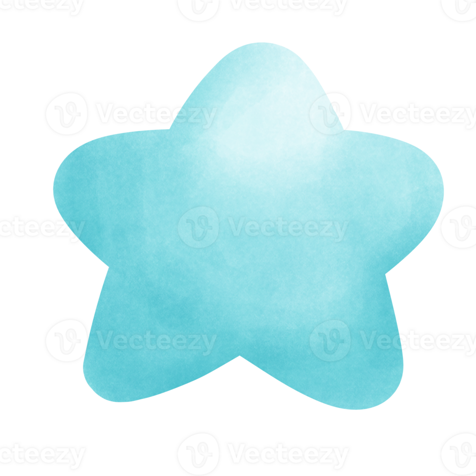 Pastel blue star watercolor element 24279438 PNG