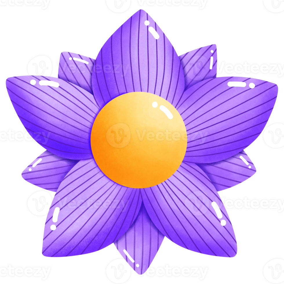 violett blomma vattenfärg element png