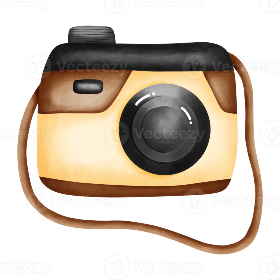 Retro camera watercolor element png
