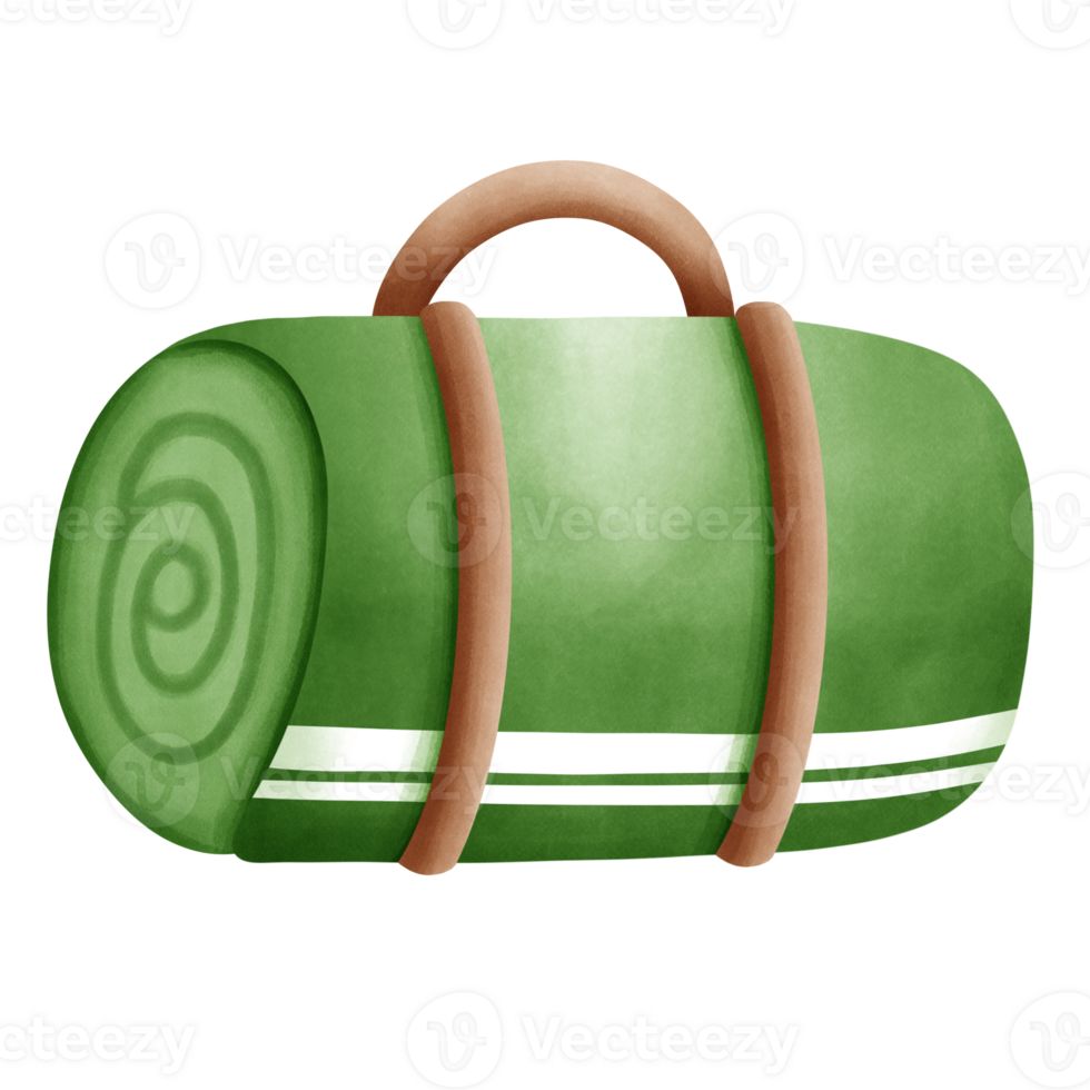 Camping luggage watercolor element png