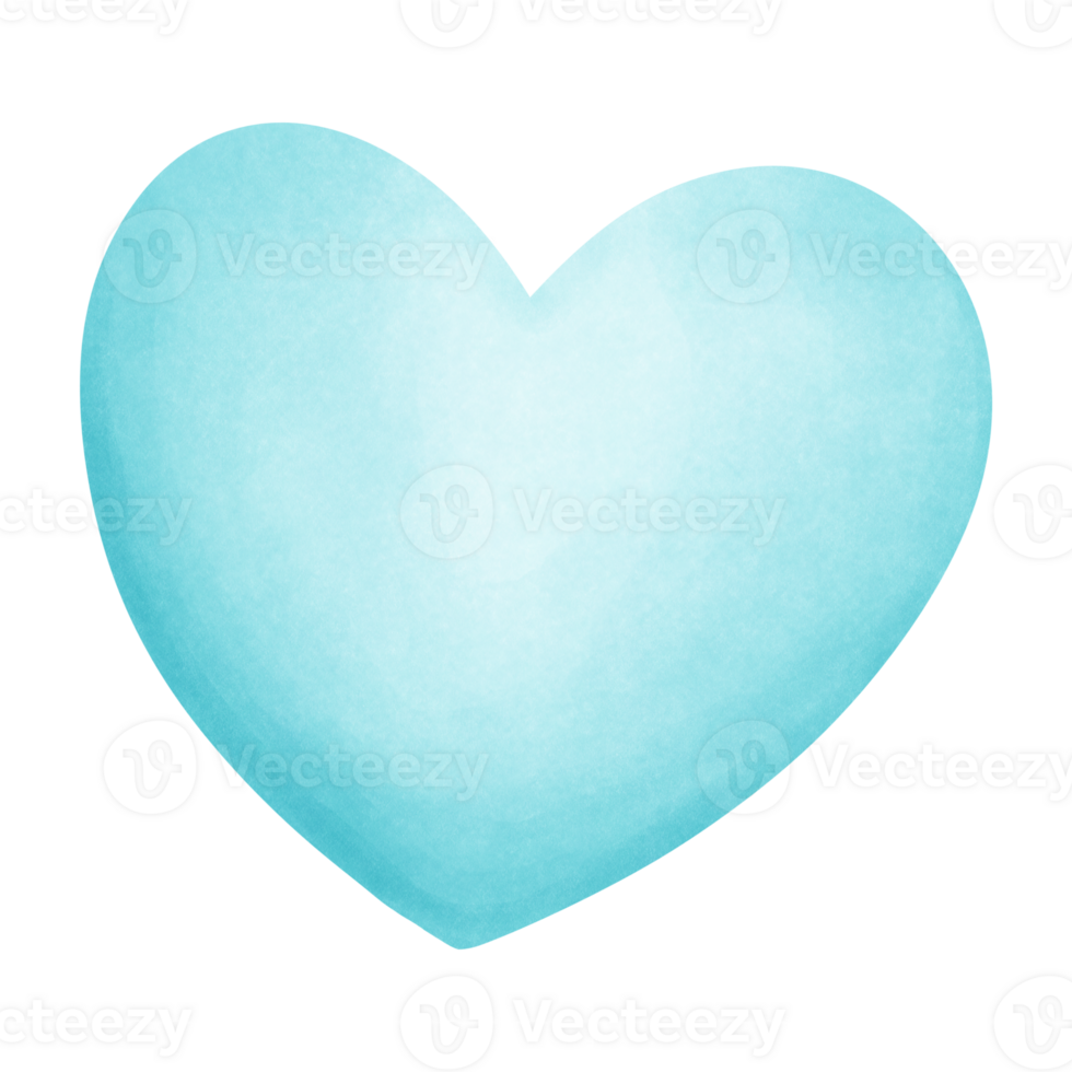Pastel blue heart watercolor element 24279474 PNG