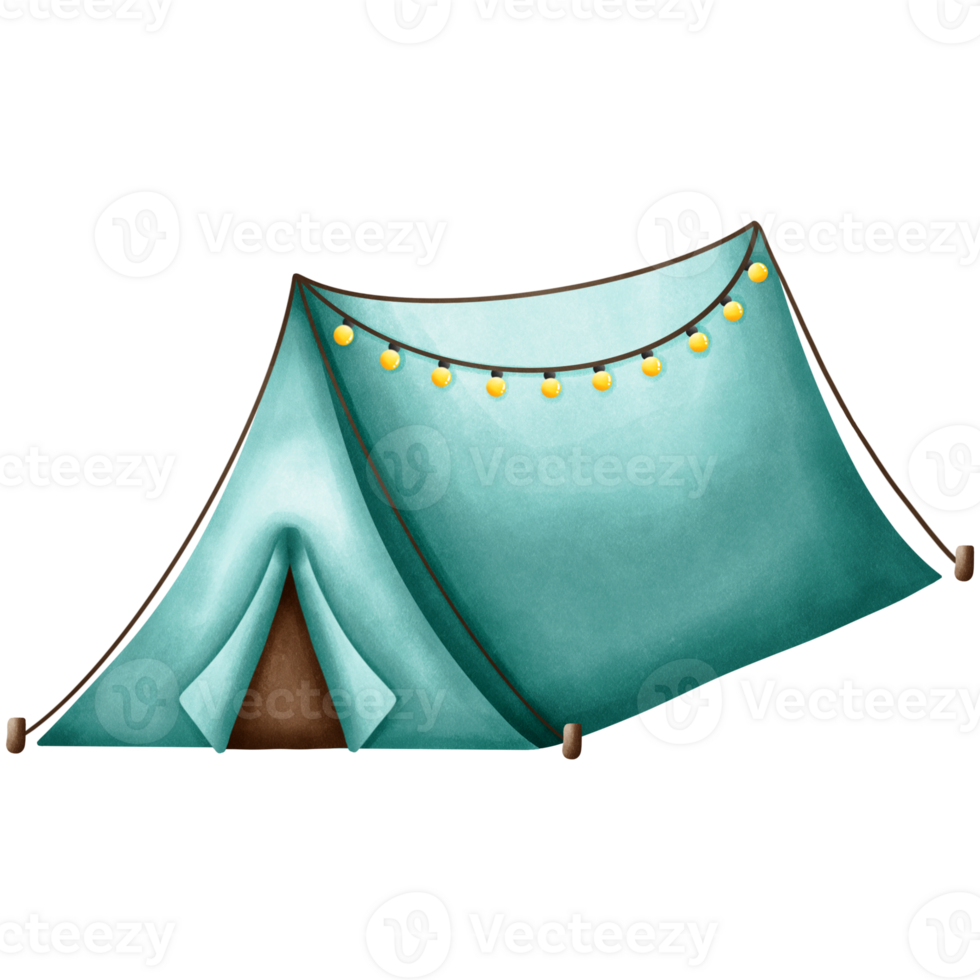 Tent with light watercolor element png