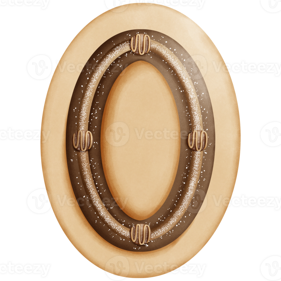 Number 0 cookie edition watercolor element png