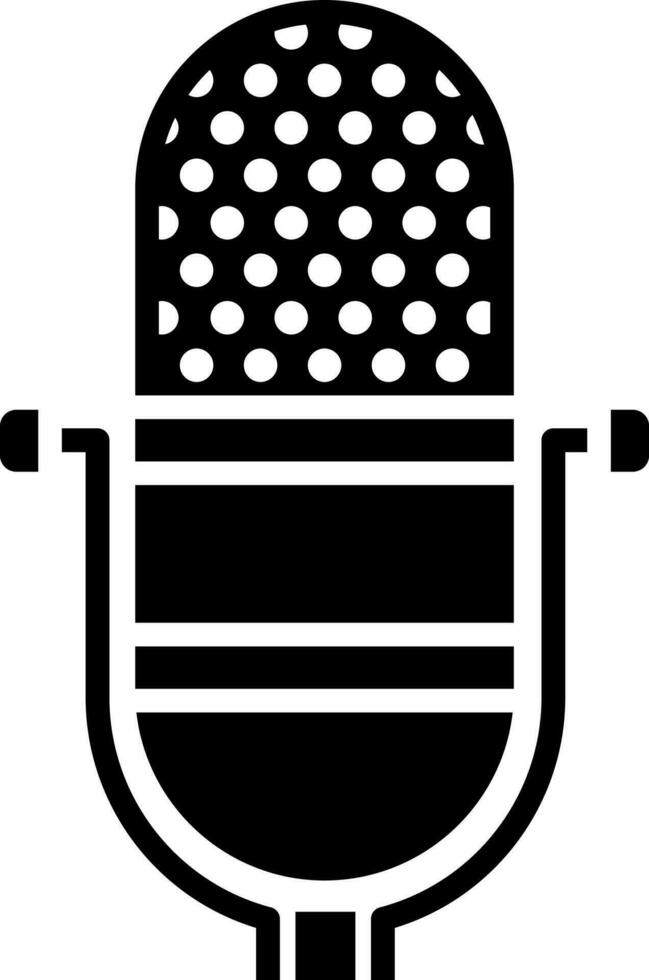Glyph microphone icon or symbol. vector