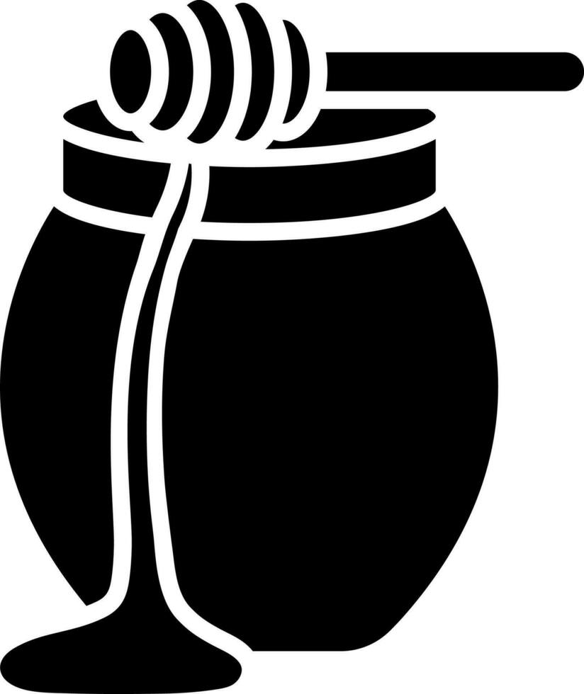 Flat style honey jar icon. vector