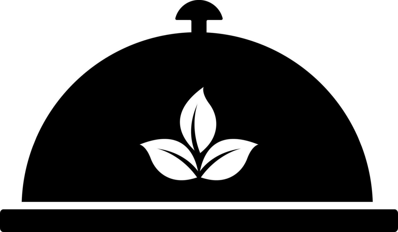 Serving tray or cloche icon or symbol. vector