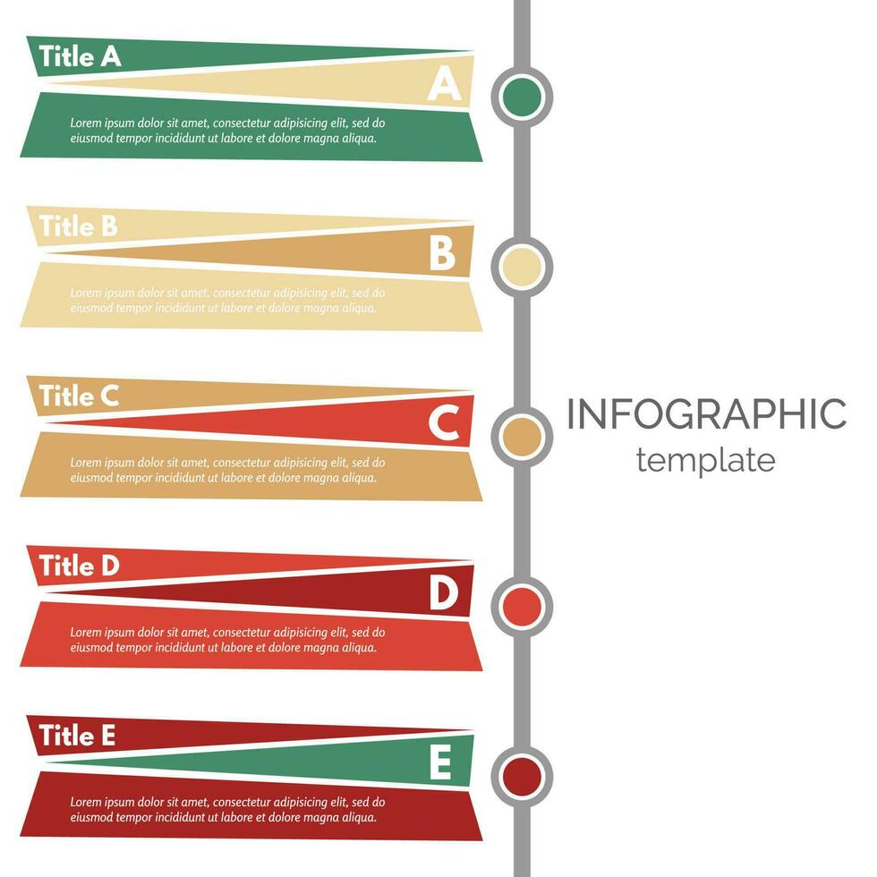 elementos de diseño infográfico de cinco pasos. plantilla de diseño infográfico paso a paso. ilustración vectorial vector