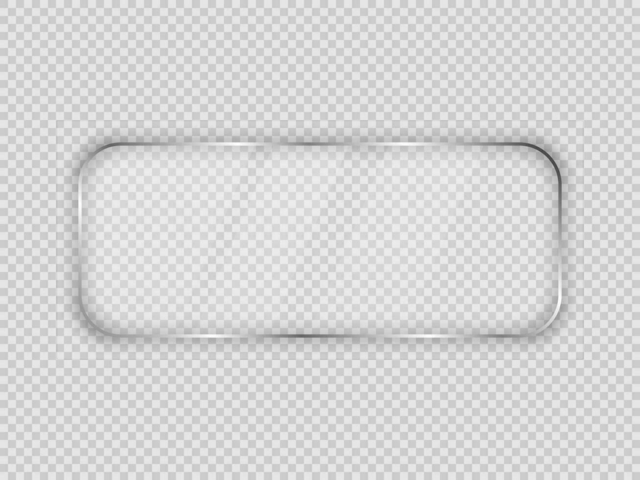 Glass plate in rounded rectangular frame vector