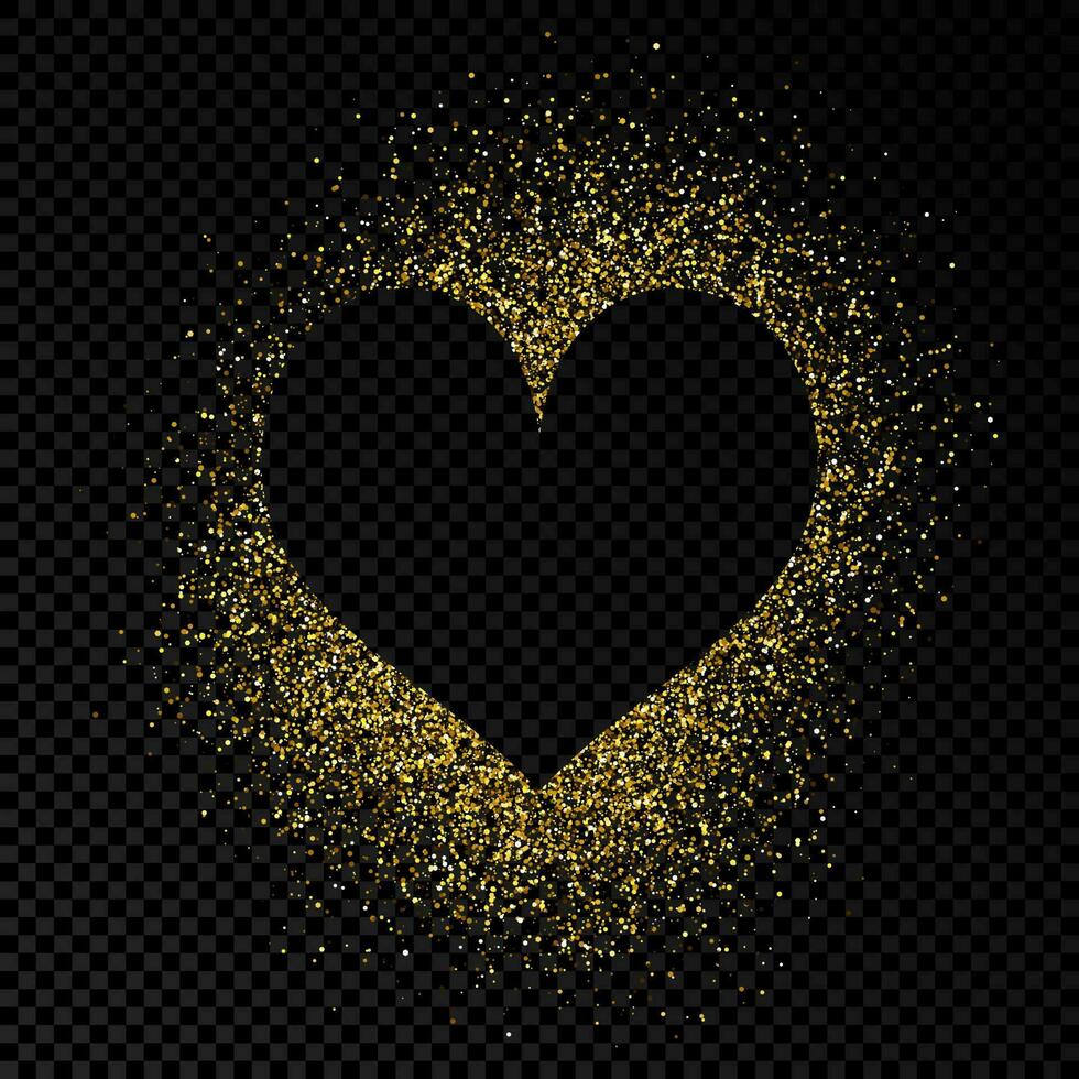 Heart shape frame with golden glitter vector