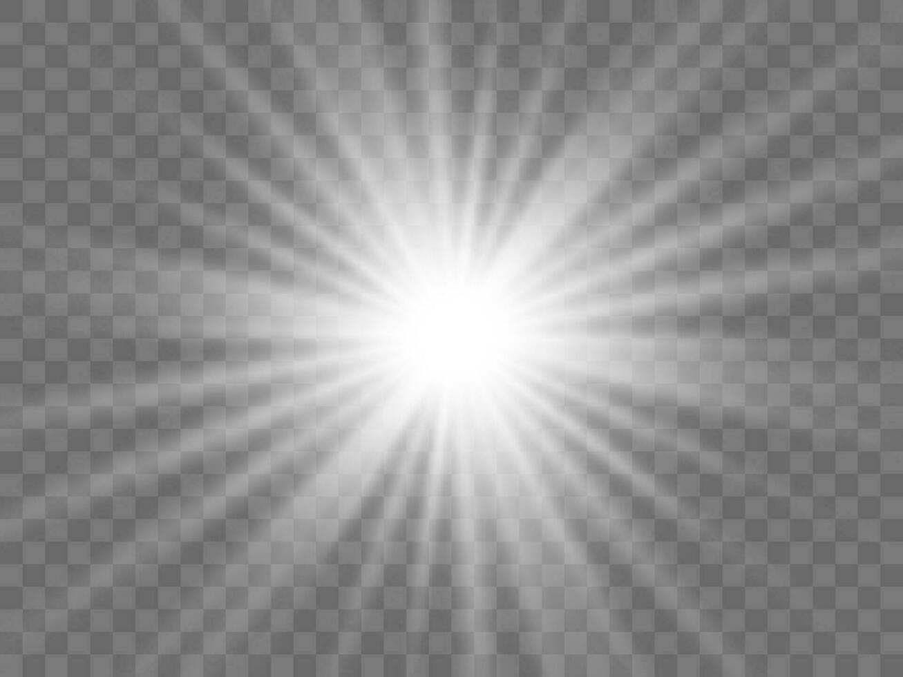 luz de sol en un antecedentes. aislado blanco rayos de ligero. vector ilustración