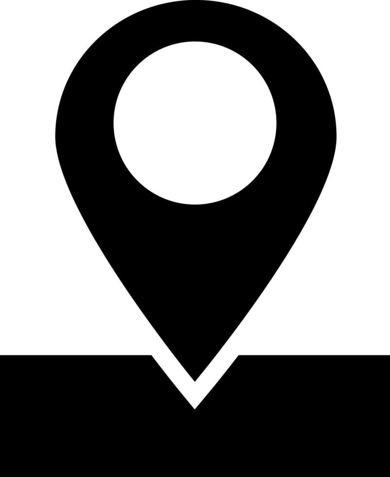 mapa marcador de posición icono en negro y blanco color. vector
