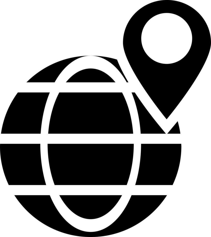 Global location pointer glyph icon. vector