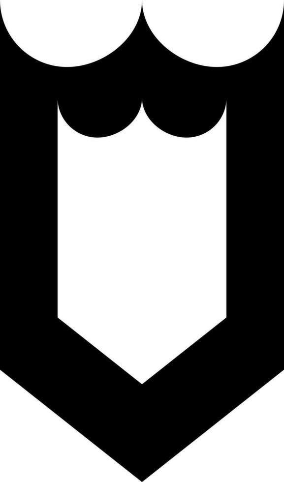 Security or shield icon in Black and White color. vector