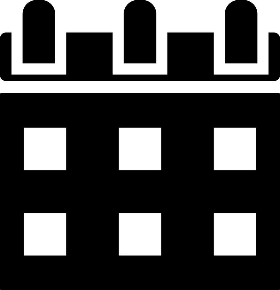 Black and White calendar icon in flat style. vector