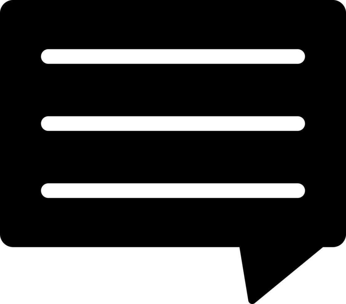 comentario o diálogo icono en negro y blanco color. vector