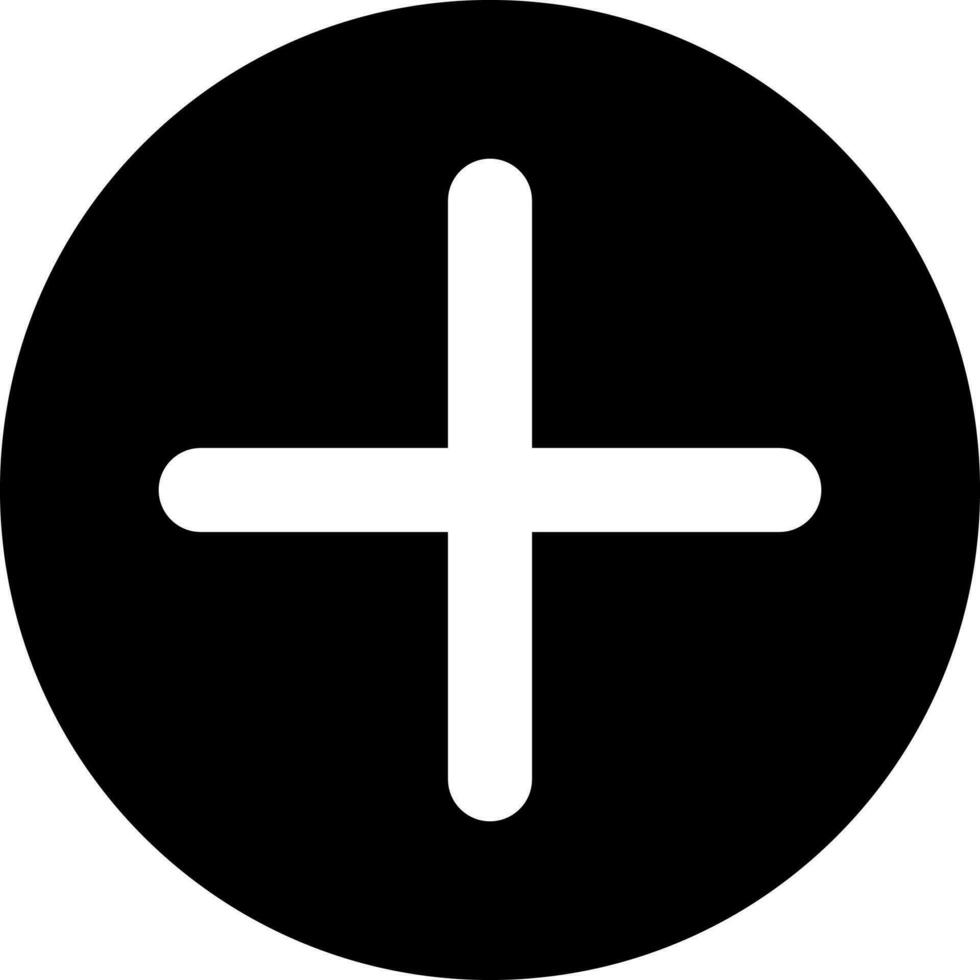 Add or plus button icon in Black and White color. vector
