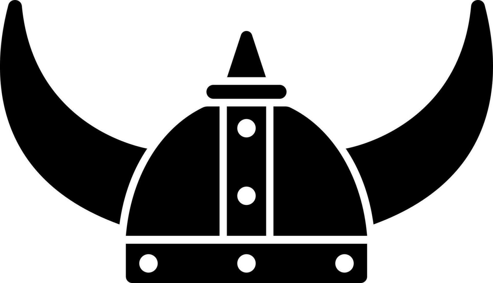 Viking helmet icon in Black and White color. vector