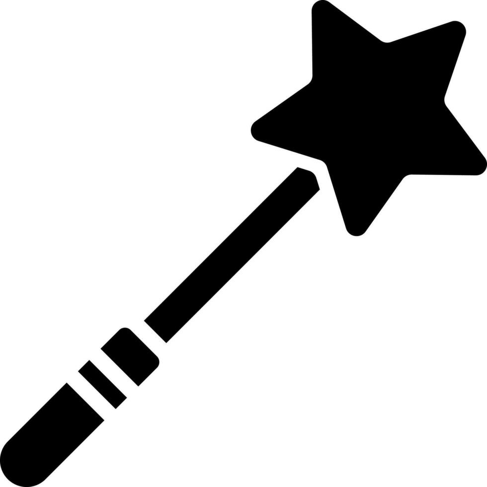 Magic wand glyph icon in flat style. vector
