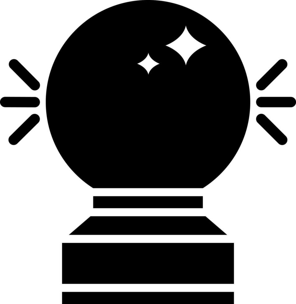 cristal pelota icono en negro y blanco color. vector