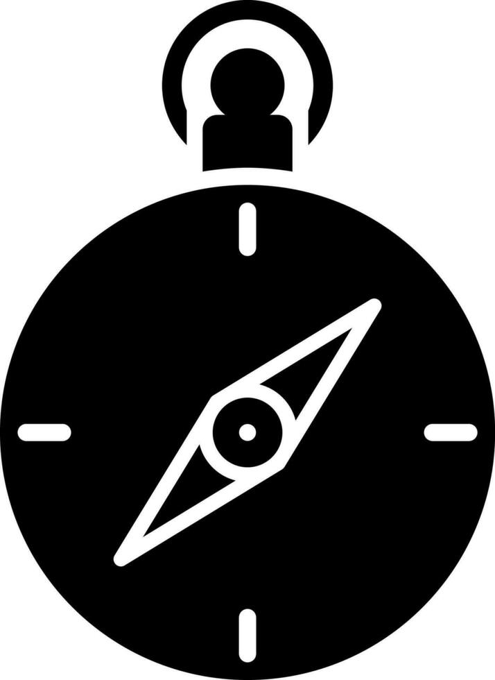 Compass icon in Black and White color. vector