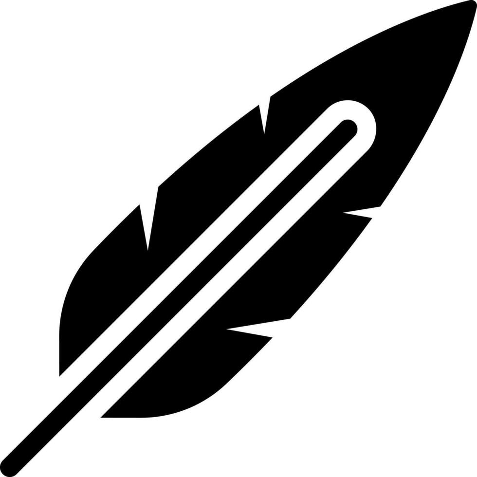 pluma icono en negro y blanco color. vector