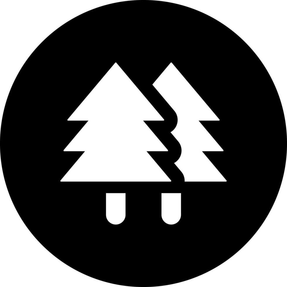 Glyph christmas trees icon in flat style. vector