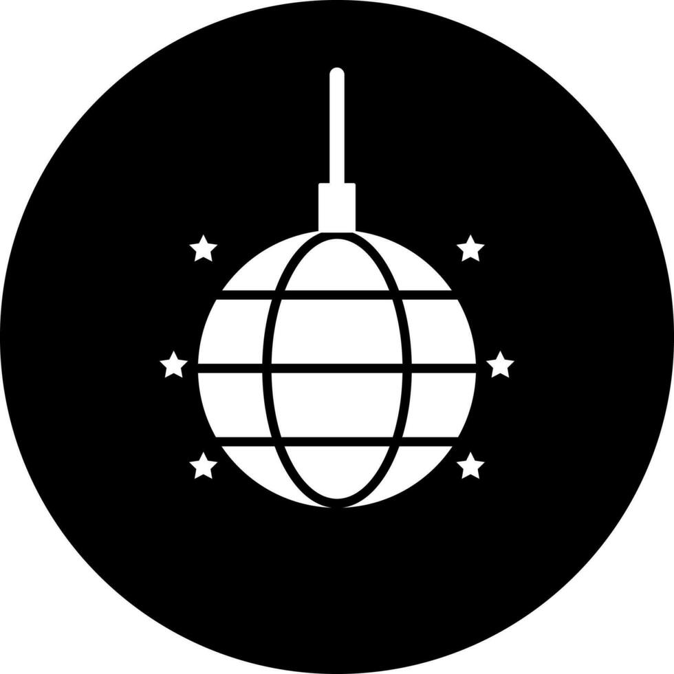 Flat style disco ball icon in Black and White color. vector