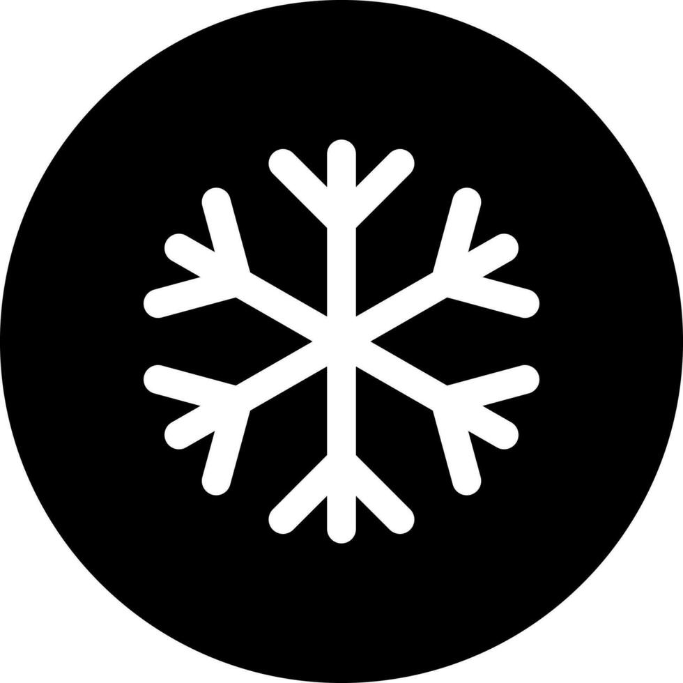Snowflake icon in Black and White color. vector