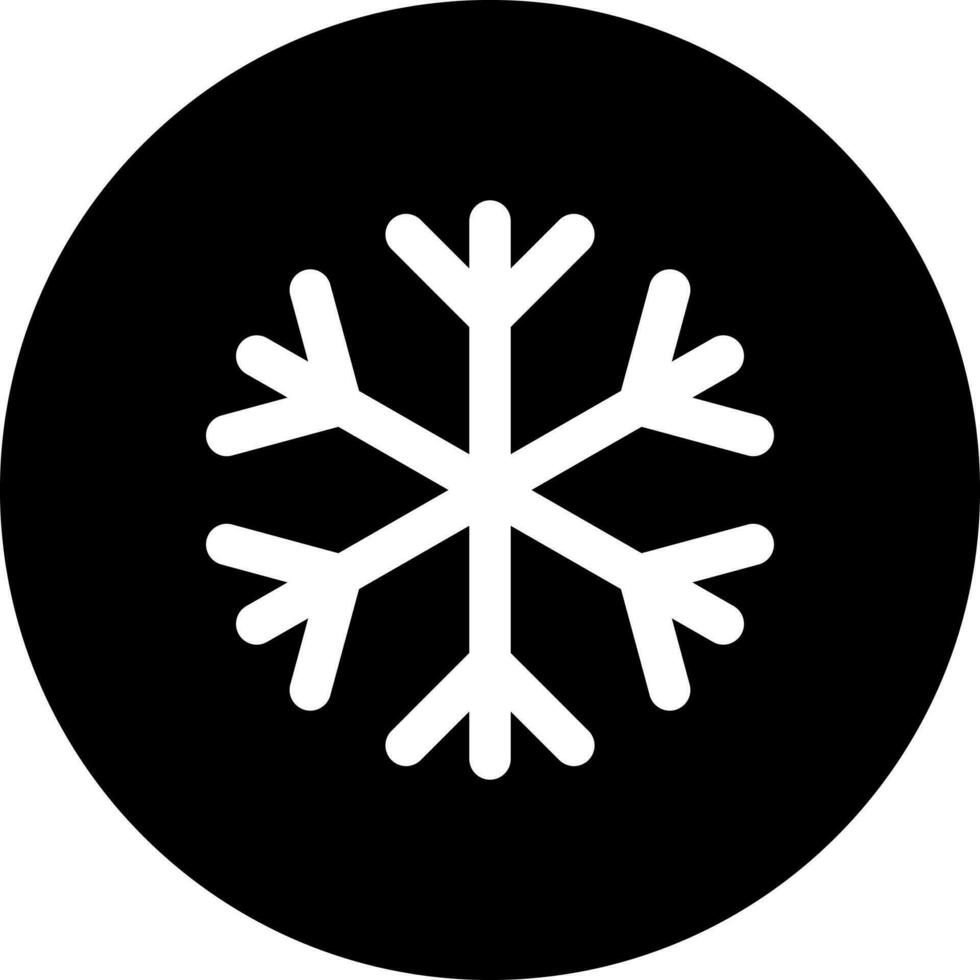 copo de nieve icono en negro y blanco color. vector