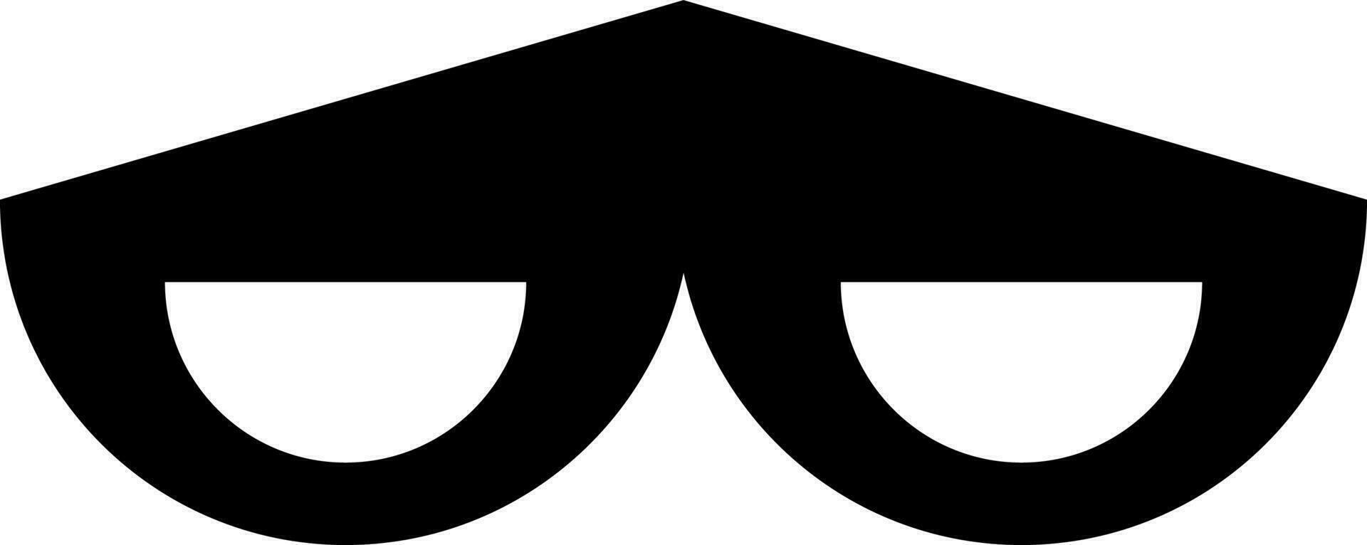 Black and White ninja eye mask icon in glyph style. vector